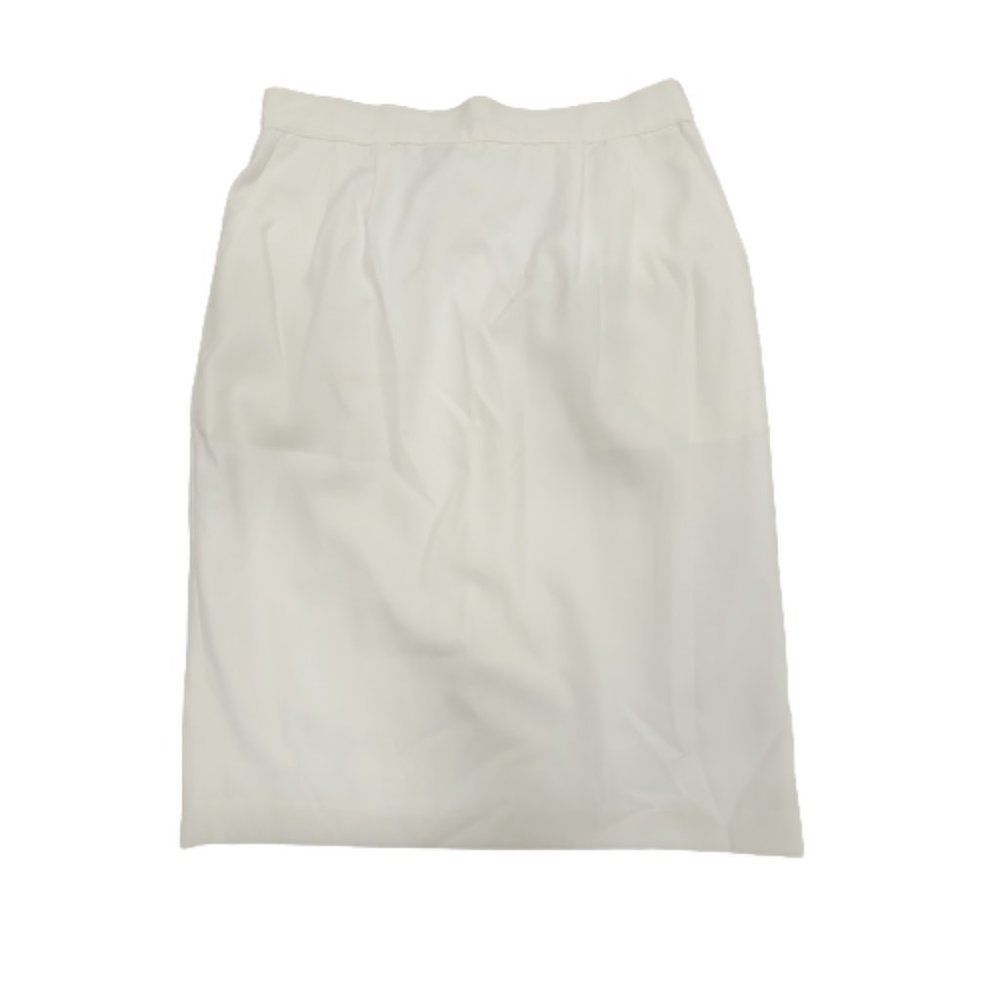 Vintage linen like pencil skirt with pockets, white